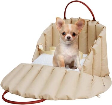 Автомобільний лежак для собак у багажник - переноска для маленьких собак, 55x42x42 см, бежевий