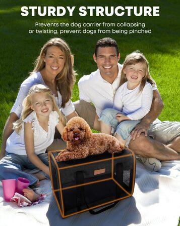 FOXFOCUS Сумка-переноска для собак з м'якими боковинами – 50,8 x 33 x 33 см, безпечний автокрісло, до 6,8 кг, верхній та бічний вхід, велика переноска для тварин з антицарапковим сітком, чорна