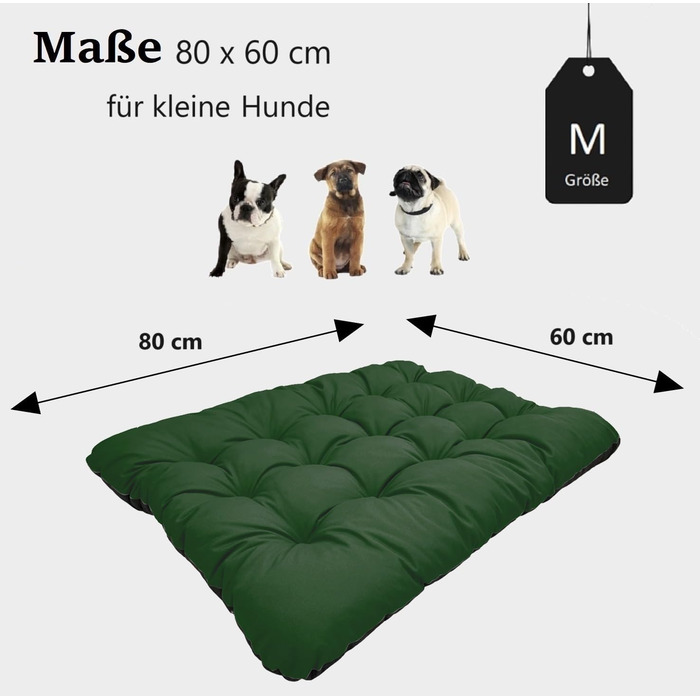 Килимок для собак King Dog: водовідштовхувальний, 80x60 см, 10 см, зелений, M