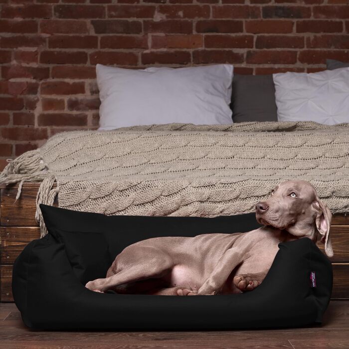 Tierlando® Hundebett NEMO: зручне ліжко для собак з Oxford 600D, знімний матрац та пральна наволочка, розмір 65x50 см, чорний колір