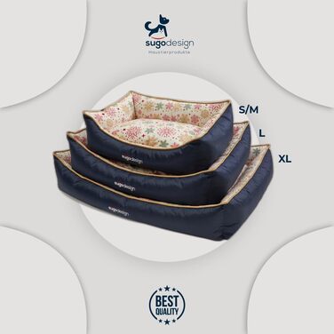 Водонепроникне ліжко для собак з бавовни та поліестеру - корзина для собак з знімним подушкою - диванчик для собак з переносною сумкою - 7 різних дизайнів - 3 розміри (S/M, L, XL) (червоно-зелений, L)