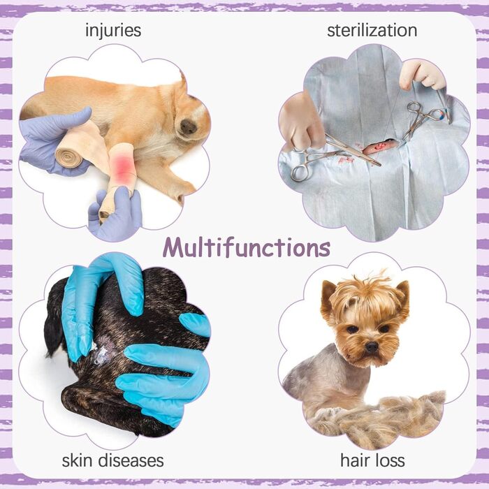 Піжама для собак після операції Kuoser, для собак після кастрації, післяопераційна піжама для собак, для малих та середніх собак та котів (M, фіолетовий)