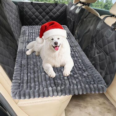 Килимок для собак у машину Loiion, антиковзаюча підстилка на заднє сидіння, м'яка автодеки для собак, 127×62,5x2,5 см, темно-сірий