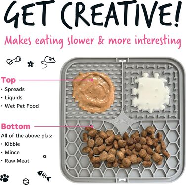 Килимки для годування собак та котів Bugalugs Licky Mats - 2 шт. (зелений та бежевий), 100% харчовий якість, BPA-free, зменшують стрес та тривогу