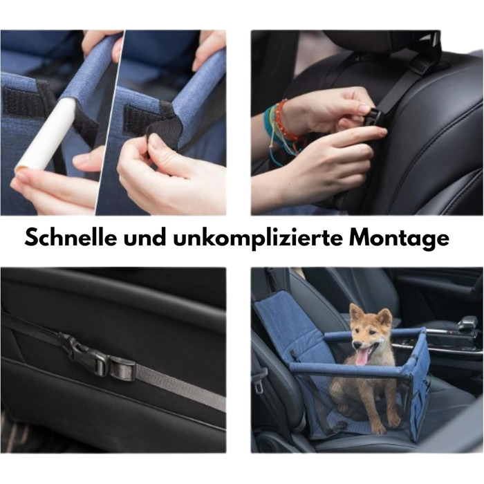 Автомобільний лежак для собак, переноска для собак в авто, 40x33x25 см (Чорний)