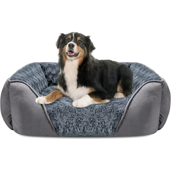 Ортопедичне ліжко для собак Invenco, велике, прямокутне, з м'якою поверхнею, для цуценят та дорослих собак, сірого кольору (76.2 x 61.0 x 22.9 см)
