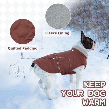 Зимовий теплий одяг для собак маленьких порід: Хумараян, тепла куртка, жилетка для Чихуахуа, Йоркширського тер'єра (червоно-коричневий, XS)