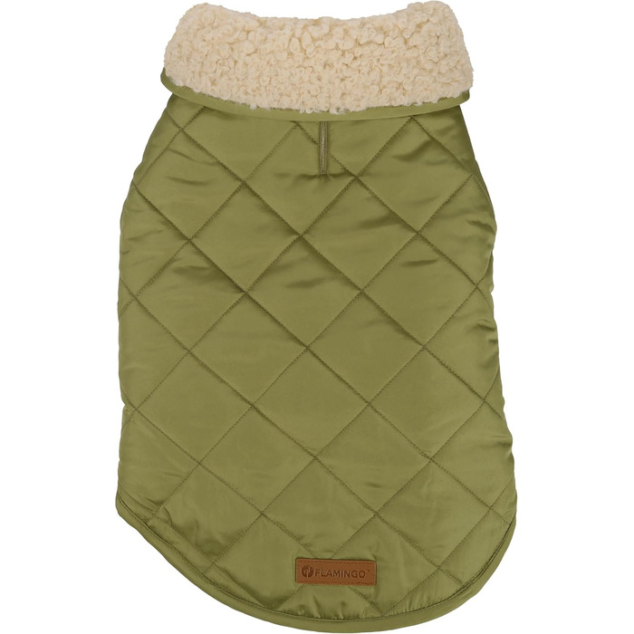 Зимовий теплий одяг для собак Flamingo Bonnie – зелений, розмір 40, преміум-якість, водонепроникний, з плюшевою підкладкою