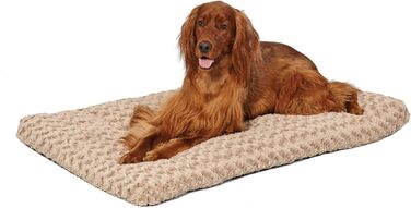 М'яке ліжко для домашніх тварин Midwest Homes for Pets QuietTime Deluxe Mocha Ombre Swirl, розмір M/L, машинне прання, антиковзаюча підкладка, для кліток 91 см (Мокко, 99 x 65 x 9 см)
