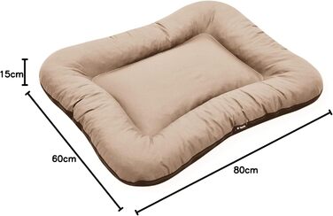 Ліжко для собак середніх порід 80x60 см, бежеве, знімний чохол, 4L Textil KLEO