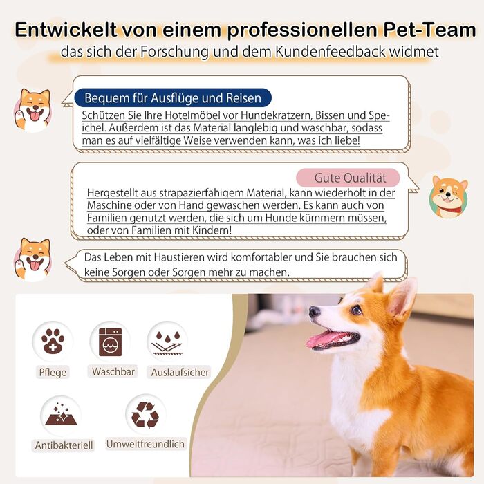 Водонепроникний килимок для собак Gyuro - двосторонній, м'який, 97x190 см (Khaki) та 102x150 см