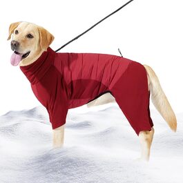 Зимовий теплий одяг для собак: куртка з високим коміром, XL, сірий/червоний. Підходить для маленьких, середніх та великих собак. Для прогулянок та альпінізму.