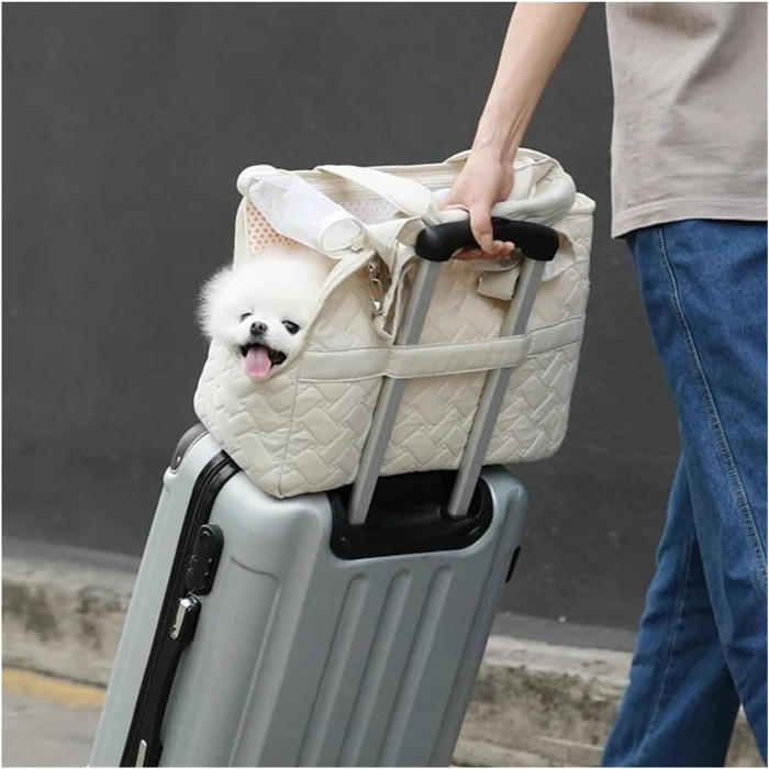 Автокрісло для собак - переноска для маленьких собак, автотранспортування, сумка-переноска, сумка через плече, автокрісло для собак (Сірий, L 41x30x18 см)