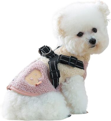 Теплий дощовик для собак з підкладкою з флісу, з отвором для шлейки - для цуценят та собак середніх розмірів, ідеально для осені та активного відпочинку на вулиці (зелений та білий, рожевий та білий)