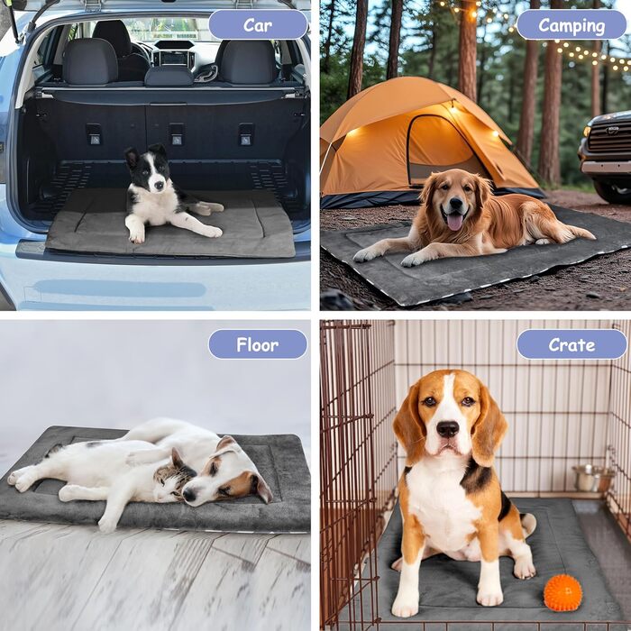 Водонепроникний килимок для собак Pawsse - зручний для подорожей, авто та кемпінгу (127 x 70 см, сірий)