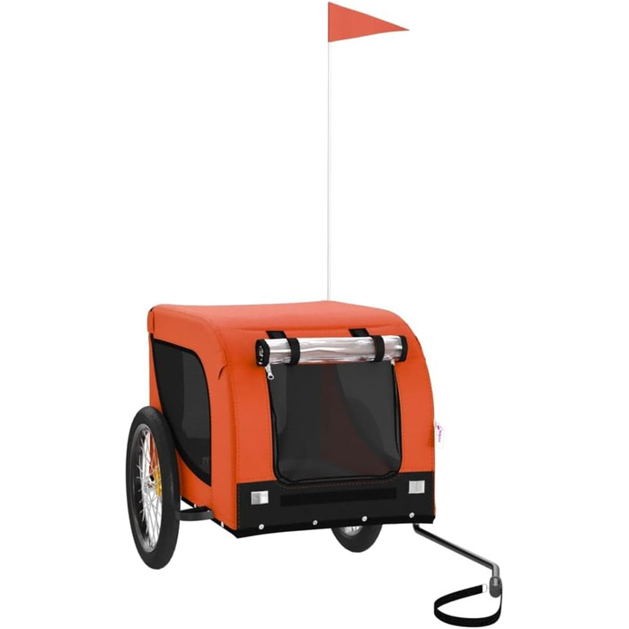 Причіп для велосипеда для собак Оранжево-чорний, Oxford-тканина та залізо, LH50049