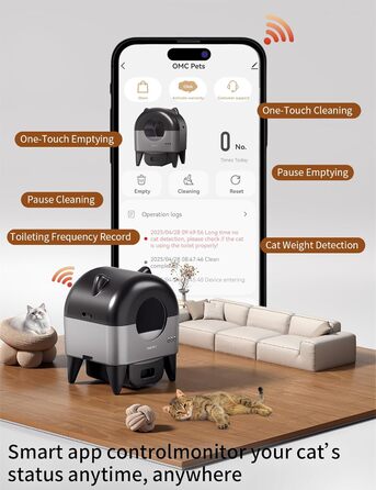 Автоматичний лоток для котів, 110 л, для кількох тварин, з мішками для сміття, герметичний, дезодорує, з додатком