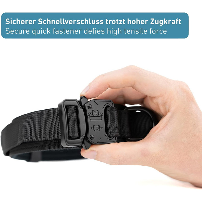 Нашийник для собак PetTec з неопрену та нейлону з ручкою, м'який, регульований, водонепроникний, комплект з повідком (S-XL, чорний)