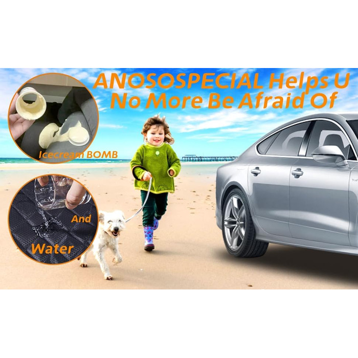 Водонепроникна накидка для автосидіння ISOFIX ANOSOSPECIAL XL, захисна накидка для заднього сидіння авто для собак, універсальна для SUV, чорна, стійка до подряпин