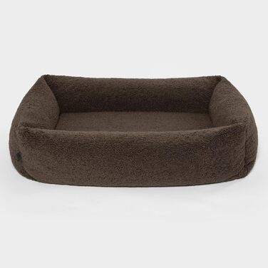 Ортопедичне собаче ліжко PAW WOW Sven | М'яке ліжко для собак з тедді-тканини | 70x100 см (Колір: Коричневий)