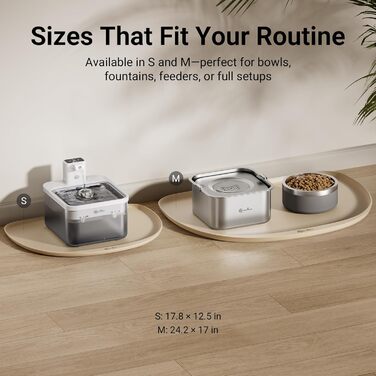 Килимок для годування собак та котів DownyPaws, неслизький, вологостійкий, з високим бортиком, 61 x 43 см (24x17', Мигдаль)