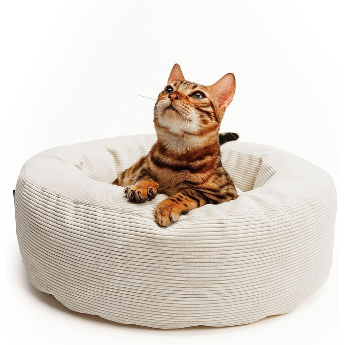 LucyBalu® Гніздо для котів, миється | Ліжко для котів, лежанка, килимок | З м'якого корду | Для маленьких та великих котів