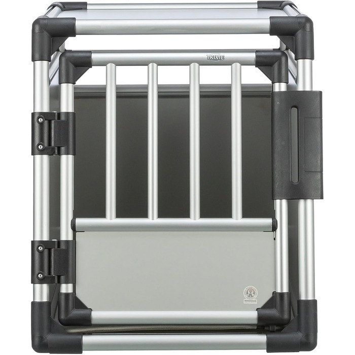 Тріксі переносна клітка для собак, алюміній, срібна, розмір S (48x57x59 см) / L (78x55x62 см), стабільна, тиха, з безпечним замком та неслизьким килимком