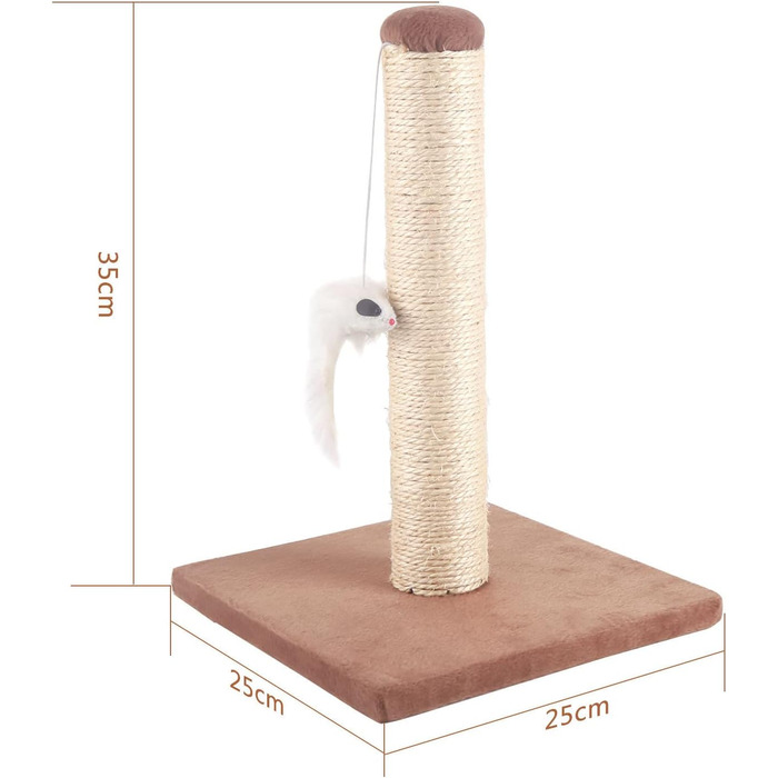 Комплекс для котів Nobleza з сизалевою стійкою, ігровий майданчик для кошенят, центр активності, коричневий, 25*25*35 см