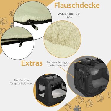 Складана переносна сумка-бокс для собак та котів Petigi (Чорний, L 70x52x51 см)