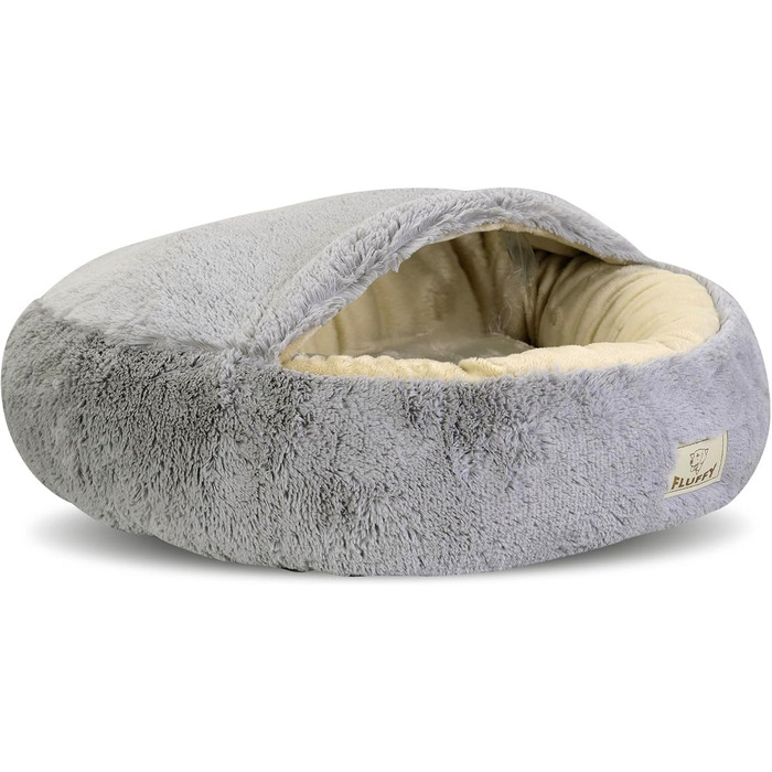 Кругле ліжко для собак та котів Zotteliges з балдахіном, сірого кольору, діаметр 70 см