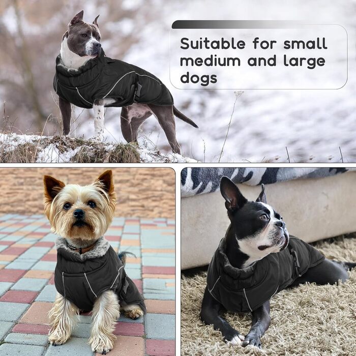 Зимовий теплий одяг для собак великих порід: куртка та пуловер (XXL, чорний)