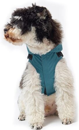 PETCUTE Дощовик для собак, дощова куртка з поворотком для нашийника, водонепроникний, з світловідбиваючими смугами, регульований капюшон, для маленьких, середніх та великих собак (S, блакитний)