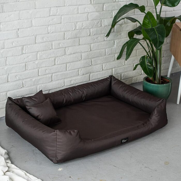 Ортопедичне ліжко для собак Puffi Orto, велике, середнє, маленьке - подушка для собак, килимок для собак з поліестеру - водонепроникне, зносостійке, знеболююче (4XL+|180x130см, Коричневий)