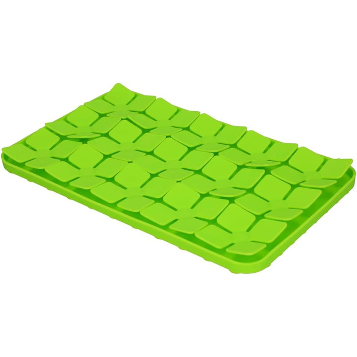 Килимок для собак з квітковим візерунком, 21 x 34 см, силікон, для повільного годування, миється в посудомийній машині, зелений