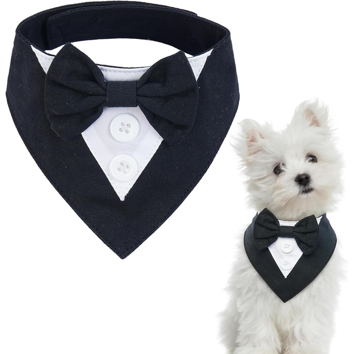 Нашийник для собак Kuoser, святковий аксесуар, бандана для великих собак, чорний колір, розмір L