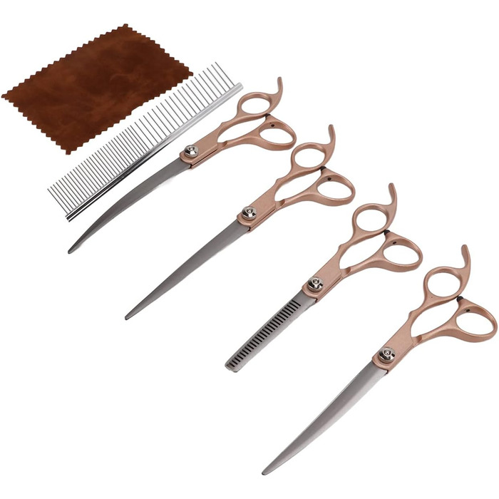 Набір для грумінгу собак: ножиці, 17.8 см, зелений (золотий)