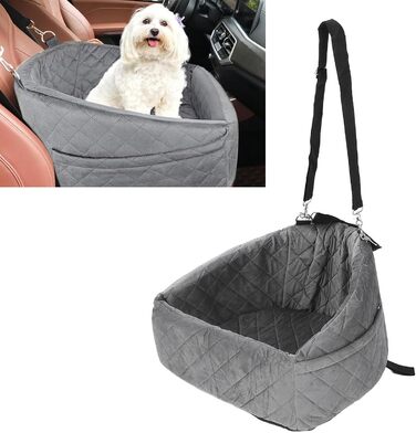 Автокрісло для собак Ejoyous: піднятий крісло для маленьких та середніх собак до 15,9 кг, знімний, з піною з пам'яті, сірий
