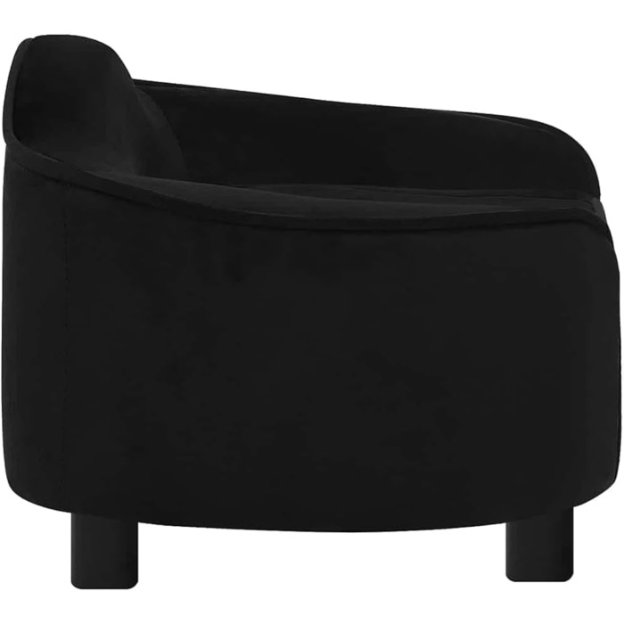 Софа для собак та котів, чорна, 67x47x36 см, плюшева, від vidaXL