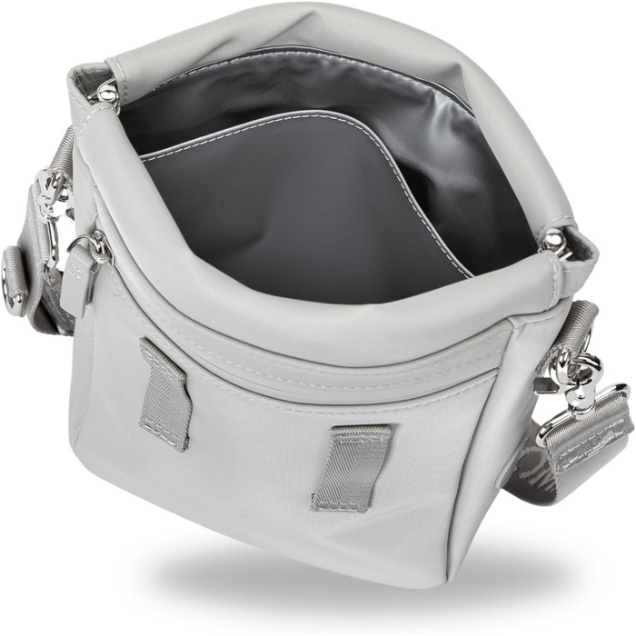 Сумка для собак Deluxe: багатофункціональна сумка через плече з кишенькою для ласощів, сумкою для прогулянок, сумкою для корму, диспенсером для пакетів та магнітною застібкою - ідеальна для прогулянок та тренувань (Сіра)
