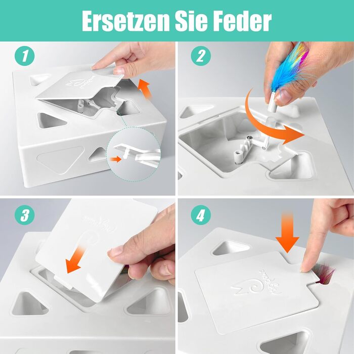 Інтерактивна іграшка для котів MigiBox: електрична мишка з 7 отворами, 4 шт. аксесуарів, для розваги, з підзарядкою, паперова