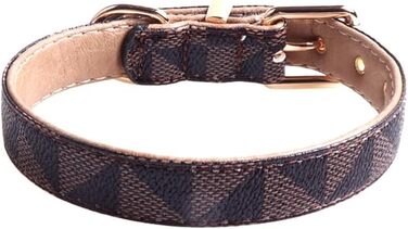 Нашийник для собак та котів Viwind з м'якої шкіри, регульований, комплект (1.5/2см, білий/коричневий)