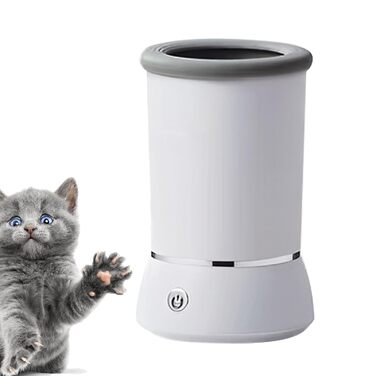 Автоматичний очищувач лап для собак - мийка лап для домашніх тварин | Очищувач лап з м'якими силіконовими щітками, машина для миття лап тварин Detergen білий