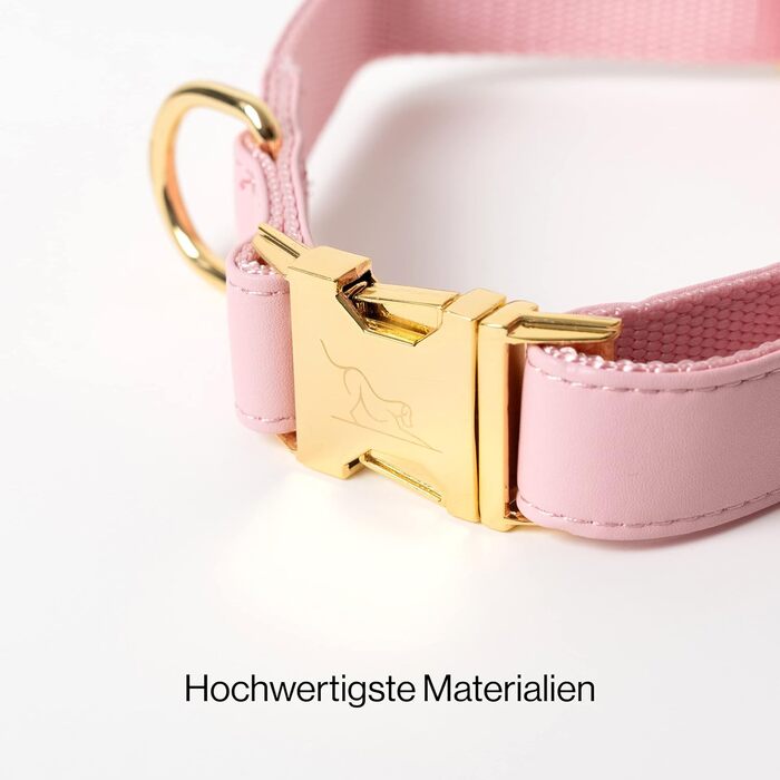 Набір VELVETIER: нашийник і повідок для собак (M/L, 39-59 см), веганська шкіра, з тримачем для пакетів, 2 м