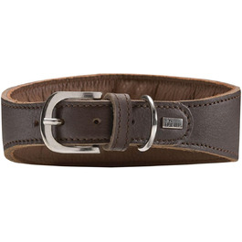 Шкіряний нашийник для хортів HUNTER SUPER SOFT, м'який, коричневий, розмір S (42 см)
