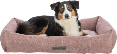ТRIXIE Viviana – лежанка для собак, 60x50 см, рожева, з м'яким велюровим покриттям, кошик для собак, інтегрована подушка, антиковзаюче дно, м'яка та миється. 37543 L 60 x 50 x 16 см