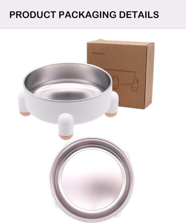 Миски для котів та собак з нержавіючої сталі, антиковзкі, підняті, 2 шт. (Білий)