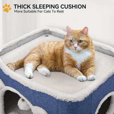 Дім для котів YITAHOME: сучасний комплекс з тунелем, когтеточкою та ігровим майданчиком для кількох кошенят (блакитний)