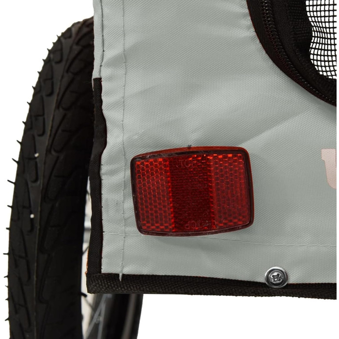 Причіп для велосипеда Gecheer для собак, транспортер для собак з відбивачами та прапором, зручний дизайн, зелено-чорне оксфордське полотно та метал, зелений (63 x 123 x 66 см, сірий)