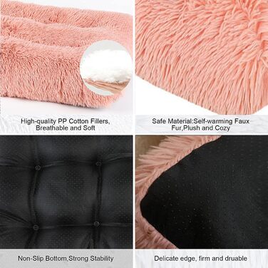 Крісло-ліжко для собак та котів LIVEINU з штучного хутра, рожеве, XL (94x63x10 см)