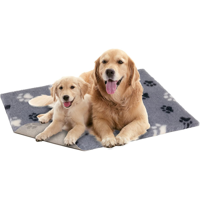 Vetbed Petlife антиковзке ліжко для собак середнє 100x75 см, сіре/чорне/біле, двошарове, машинне прання, тепле, для собак і цуценят, килимок у клітку, антиалергенне, для котів і собак